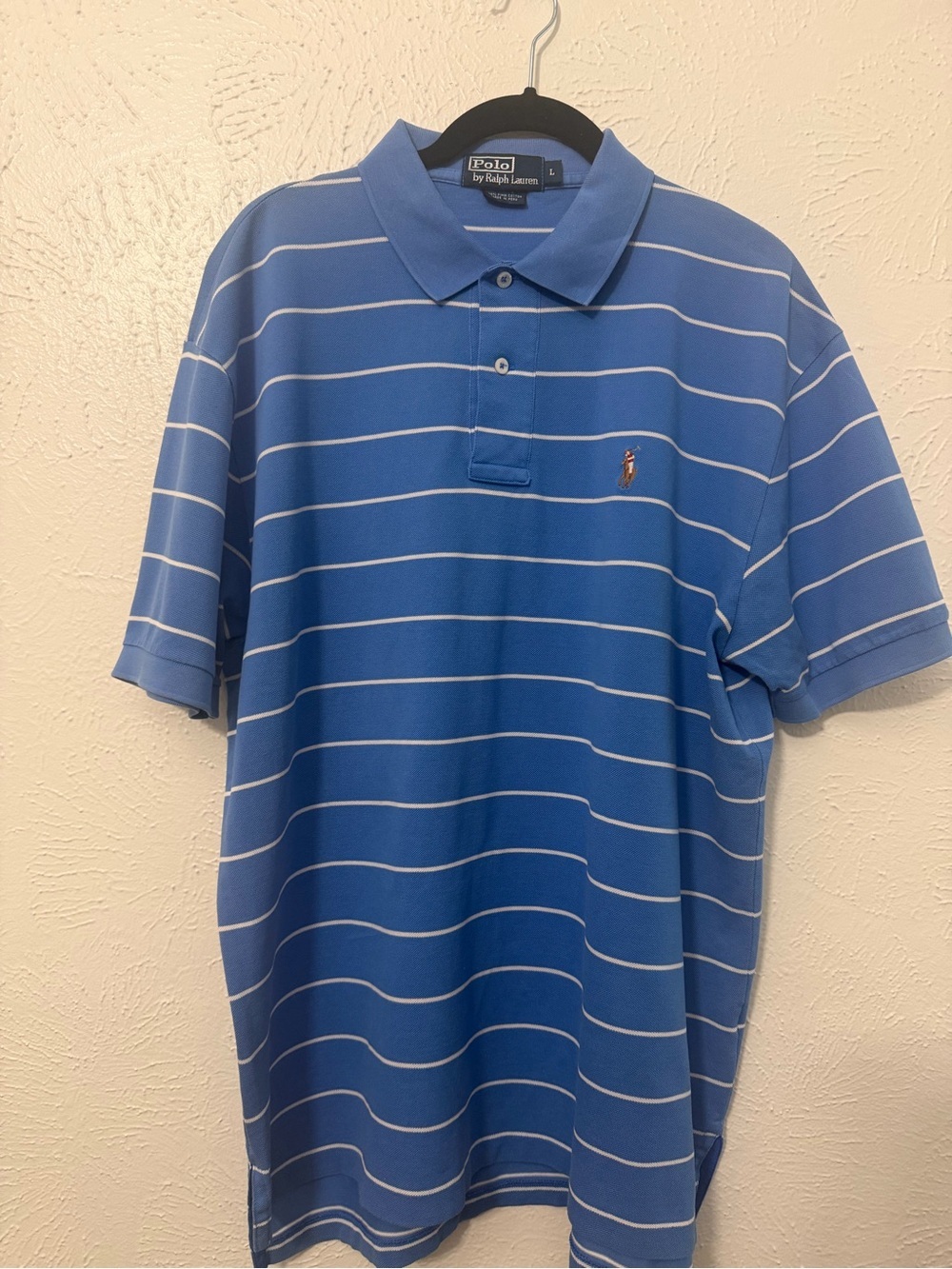 Men’s Polo Ralph Lauren Striped Pima Cotton Polo Shirt Size L - Picture 2 of 9
